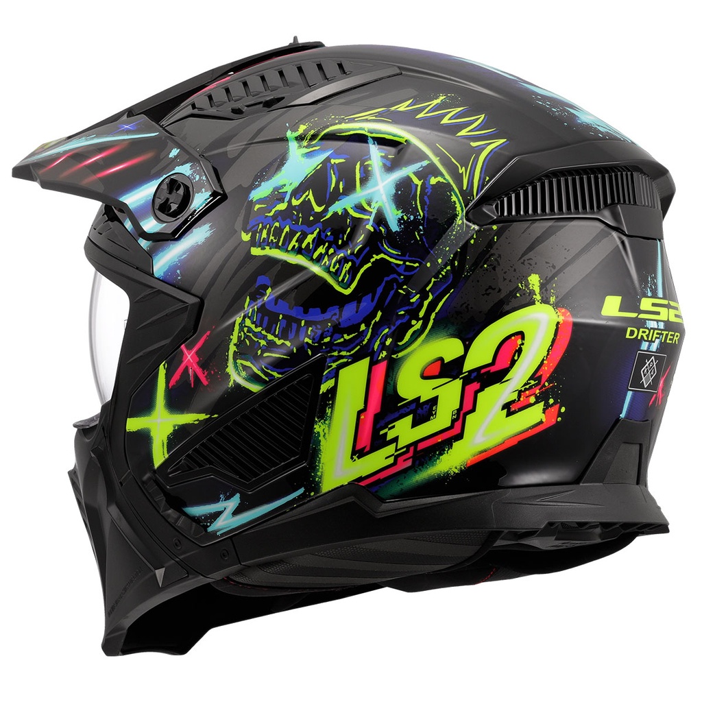 LS2 DRIFTER RAYZ SİYAH-MAVİ KASK
