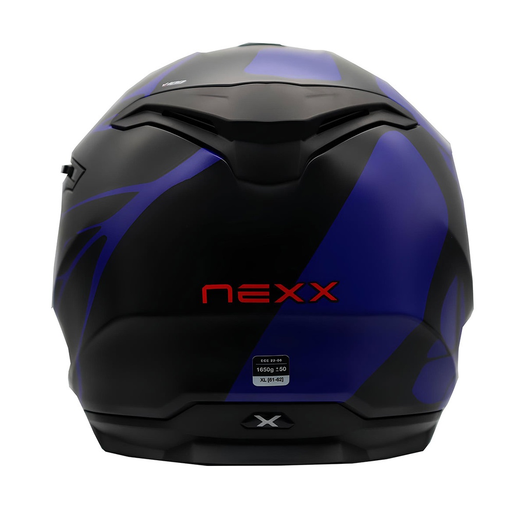 NEXX Y.100 B-SIDE MAT SİYAH-NAVY MAVİ KASK