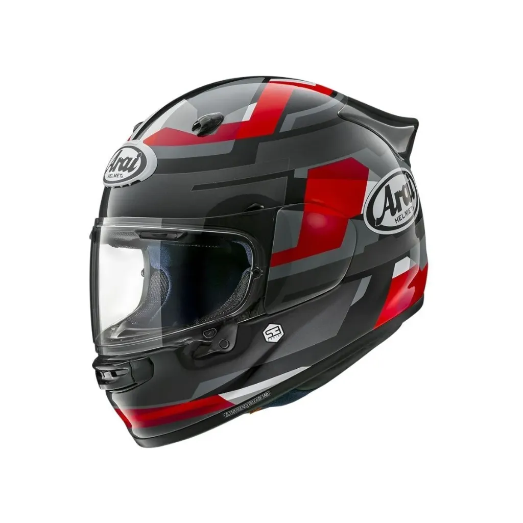 [M03ARI01002596-1S] ARAI Quantic Abstract Red Kapalı Kask (XS)