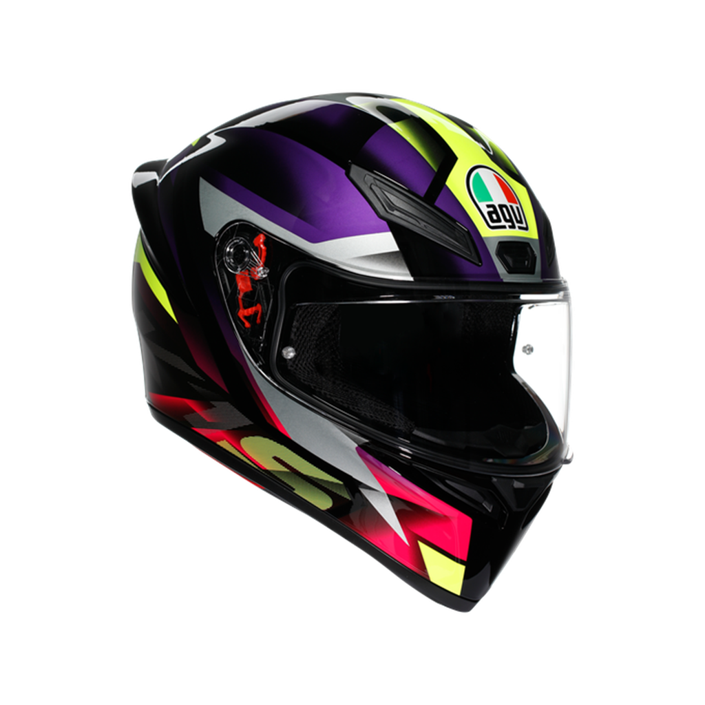 [M03AGV01002407-1S] AGV K1 S Fastlap Black Purple Pink Kapalı Kask (XS)