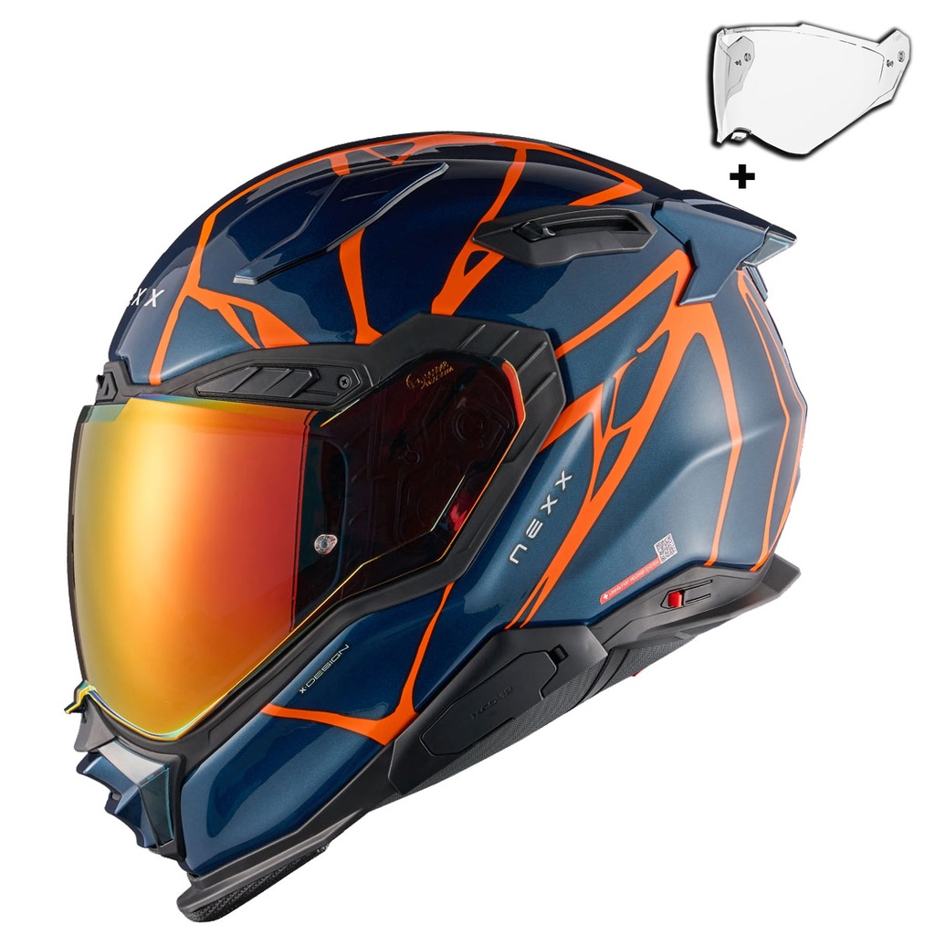 [M03NEX01002259-0S] NEXX X.WST 3 B-SIDE MAVİ-TURUNCU KASK (S)