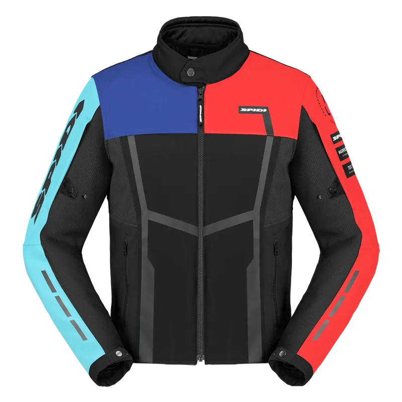 [M01SPD01031975-0M] SPIDI MOTOJOY TEKSTİL CEKET SİYAH MAVİ KIRMIZI (M)