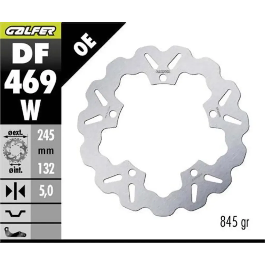 [DF469W] GALFER DF469W HAREKETLİ DALGALI ARKA FREN DİSKİ 245 X 5 MM
