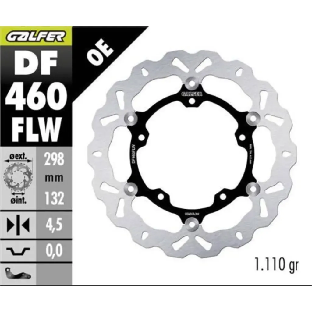 [DF460FLW] GALFER DF460FLW HAREKETLİ DALGALI ÖN FREN DİSKİ 298 X 4,5 MM