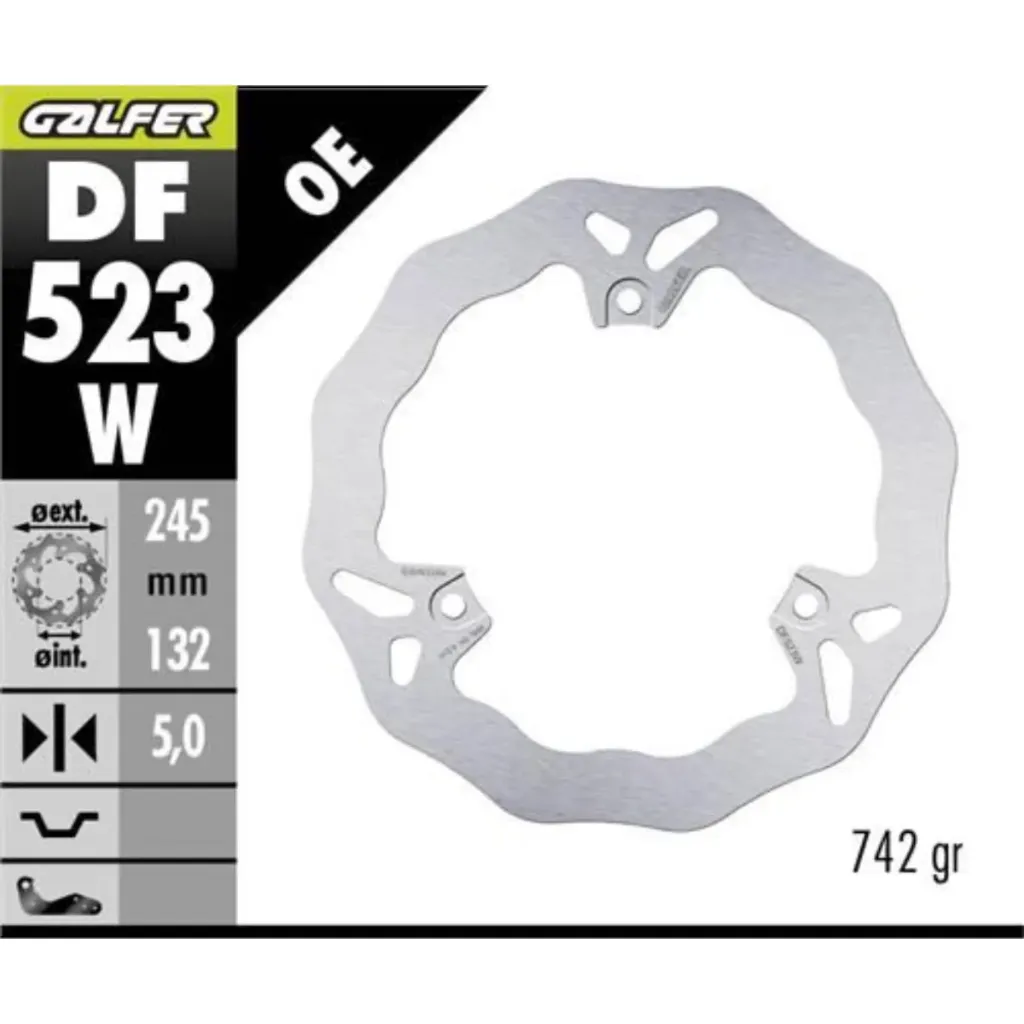 [DF523W] GALFER DF523W HAREKETLİ DALGALI ARKA FREN DİSKİ 245 X 5 MM