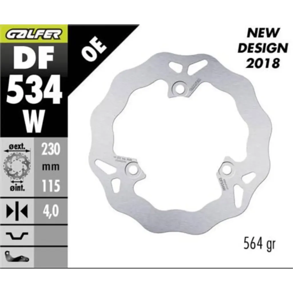 [DF534W] GALFER DF534W HAREKETLİ DALGALI ARKA FREN DİSKİ 230 X 4 MM