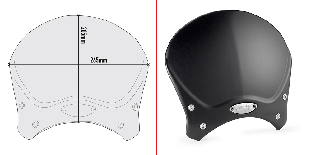 [M04534] GIVI 100ALB BMW R NINE T (14-21) - YAMAHA XSR 700 (16-20) - XSR 900 (16-21) RÜZGAR SİPERLİK
